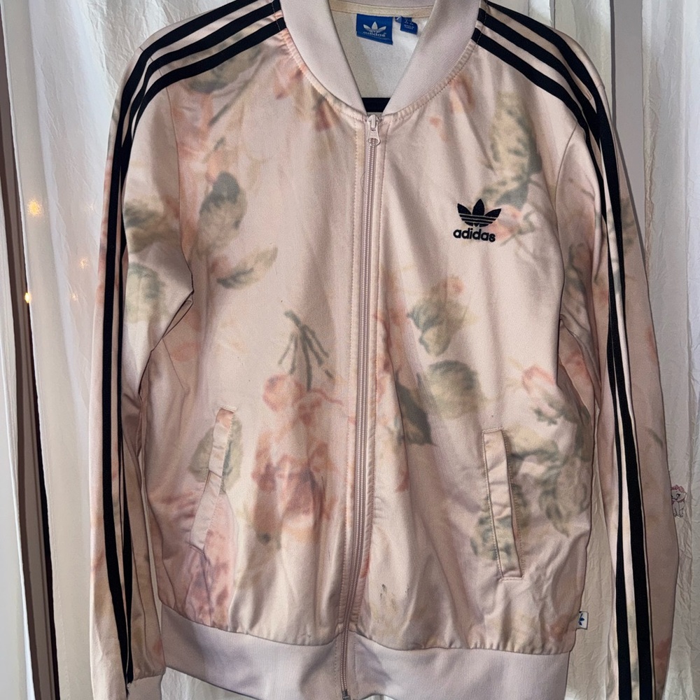 Adidas Pink and Black Track Jacket